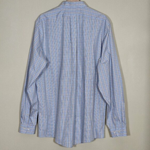 Eddie Bauer Shirt Mens Tall L Plaid LS Wrinkle Free Relaxed Fit Pocket Preppy - Picture 2 of 16